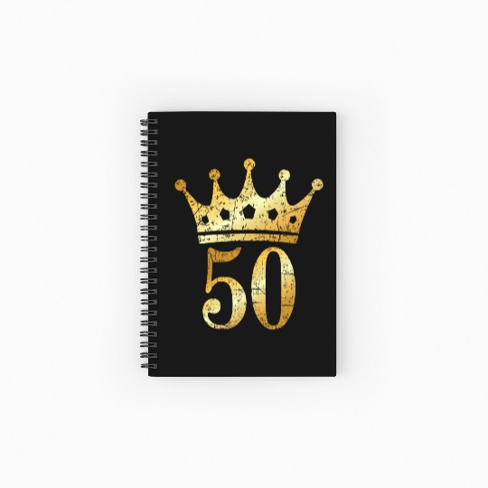 50th Birthday & Anniversary Crown (Golden-Yellow) Spiral Notebooks   Ruled Line