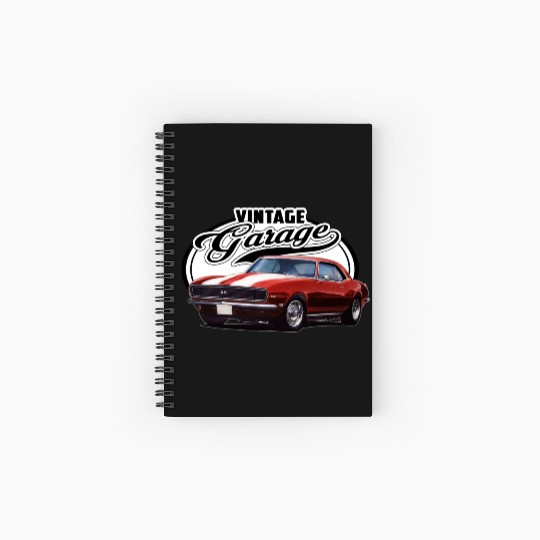 Vintage Camaro Garage Spiral Notebooks   Ruled Line