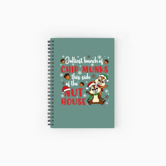 Discover Jolliest Bunch Of Chipmunks Spiral Notebooks   Ruled Line, Disney Christmas Chip N Dale Spiral Notebooks   Ruled Line