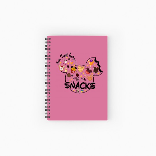 I'm Just Here For The Snacks Spiral Notebooks   Ruled Line, Disney Snacks Spiral Notebooks   Ruled Line
