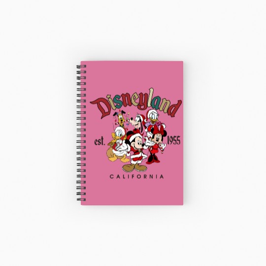 Vintage Disneyland Christmas Est 1955 Spiral Notebooks   Ruled Line, Retro Disney Friends Christmas Spiral Notebooks   Ruled Line