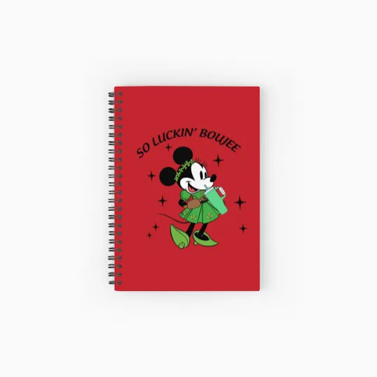 Minnie So Luckin Boujee Spiral Notebooks   Ruled Line, Lucky Minnie, Disney St Patricks Day