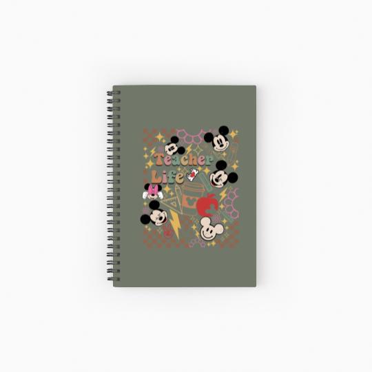 Disney Teacher Life  Spiral Notebooks   Ruled Line, Mickey Teacher Spiral Notebooks   Ruled Line, Teacher Appreciation Gift