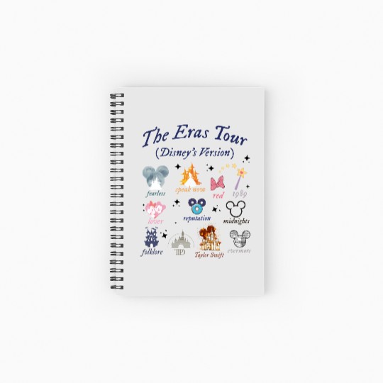 Eras Tour Disney Spiral Notebooks   Ruled Line, Swift Happiest Magical Place Gift