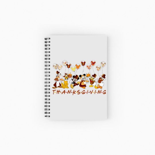 Vintage Mickey And Friends Thanksgiving Spiral Notebooks   Ruled Line, Disney Thanksgiving Fall Spiral Notebooks   Ruled Line