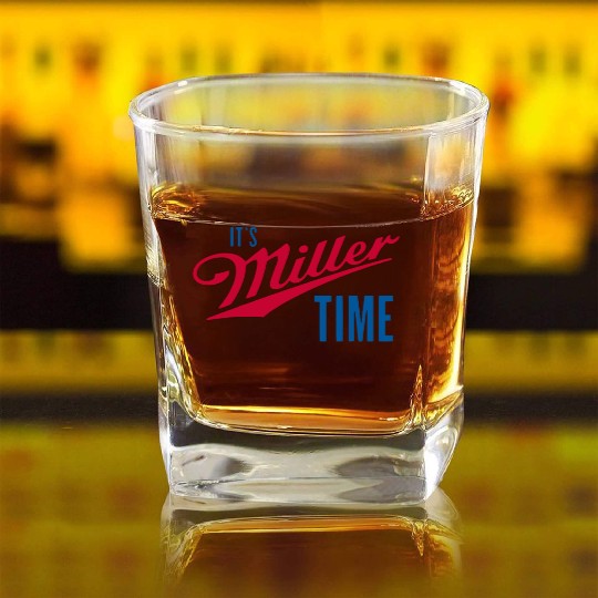 It's Miller Time Square Whiskey Glasses