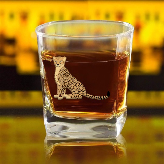 Cheetah Square Whiskey Glasses