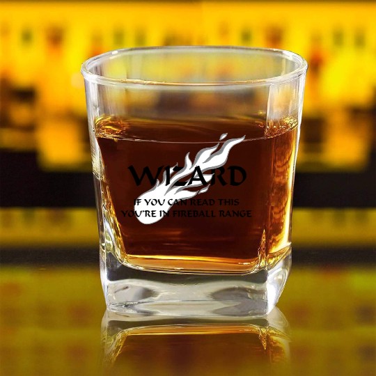 Wizard - Fireball Range Square Whiskey Glasses