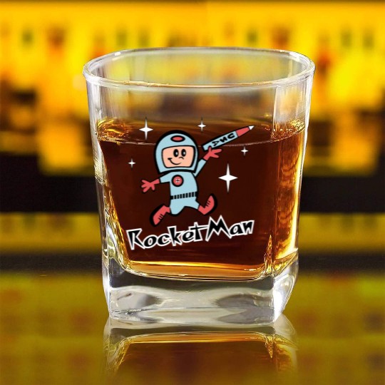 Rocket Man Square Whiskey Glasses