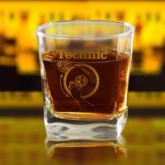 gold turntable Square Whiskey Glasses