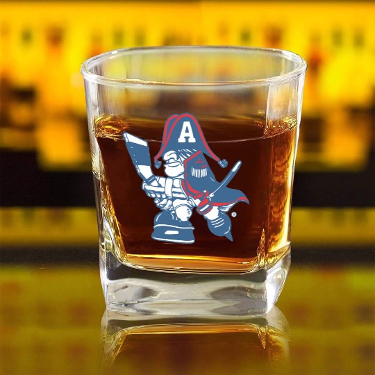 Milwaukee admiral cartoon Square Whiskey Glasses