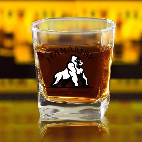 RIP Harambe Square Whiskey Glasses