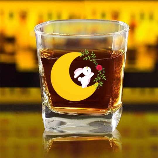 Sailor Moon Usagi and Tuxedo Mask Square Whiskey Glasses
