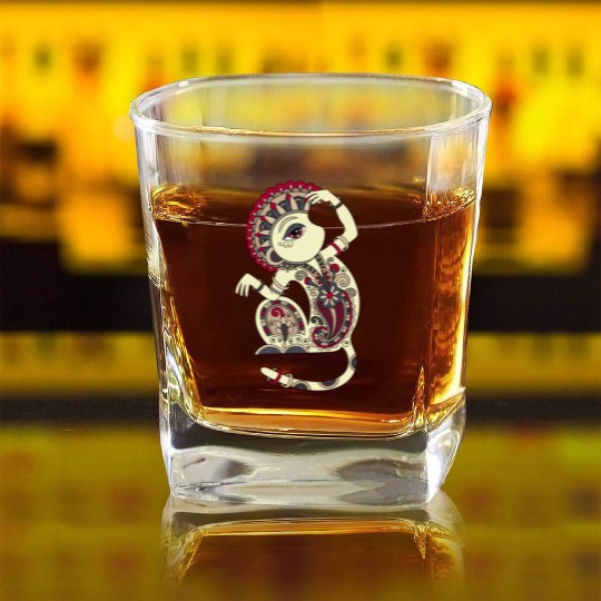 Aztec Monkey Square Whiskey Glasses