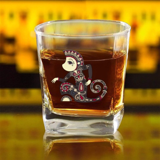 Aztec Monkey Square Whiskey Glasses