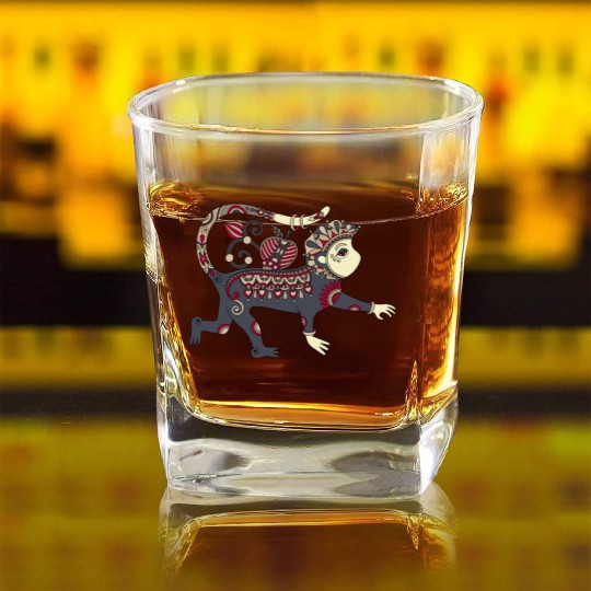 Aztec Monkey Square Whiskey Glasses