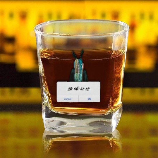 DONNIE DARKO COUNT DOWN TIME ALERT WITH BUNNY MAN Square Whiskey Glasses