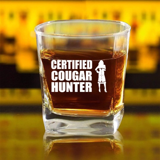 Hunter - Certified Cougar Hunter Square Whiskey Glasses