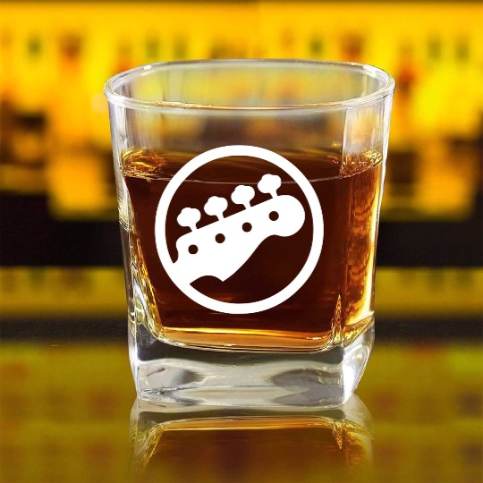 Bass Guitar Player Square Whiskey Glasses