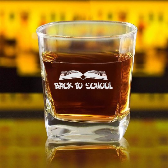 back to school Square Whiskey Glasses