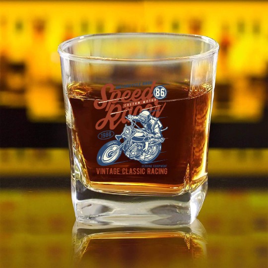 Speed Racer Vintage Classic Racing Square Whiskey Glasses