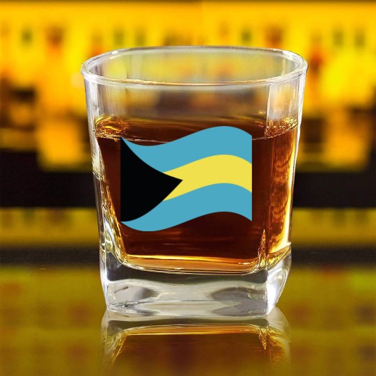 flag bahamas Square Whiskey Glasses