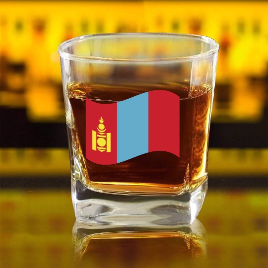 flag mongolia Square Whiskey Glasses