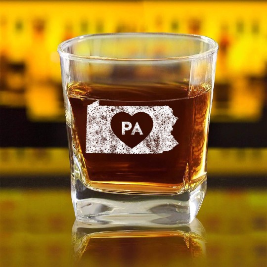 Used I Love Pennsylvania Square Whiskey Glasses