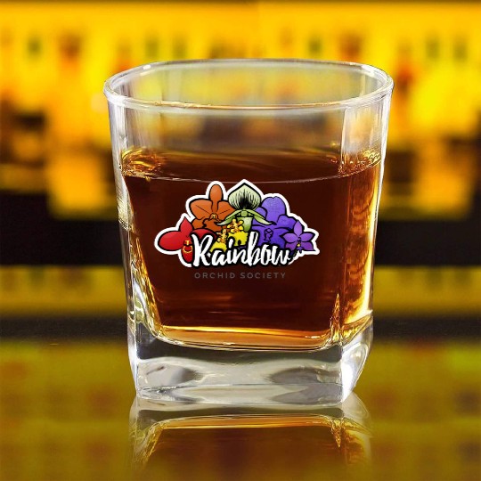 Rainbow Orchid Society Square Whiskey Glasses