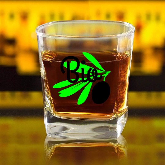 Bio olive branch Square Whiskey Glasses