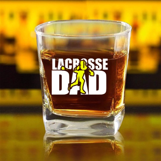 Lacrosse Dad Square Whiskey Glasses