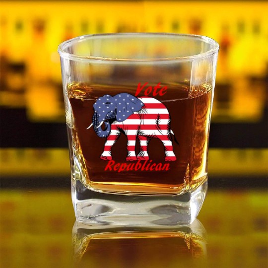 Vote Republican Square Whiskey Glasses