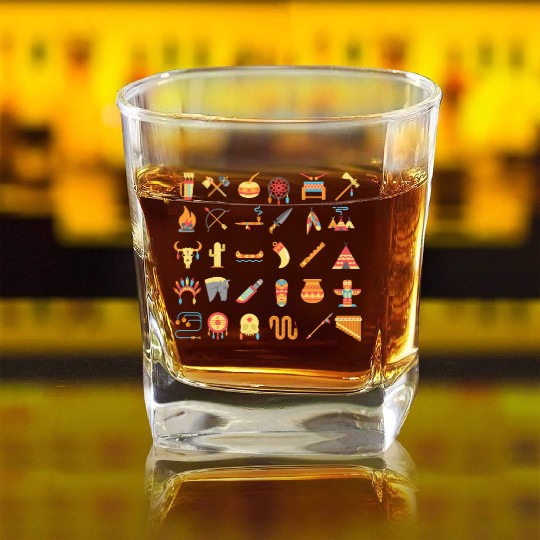 Native American culture/Native American Clothing Square Whiskey Glasses