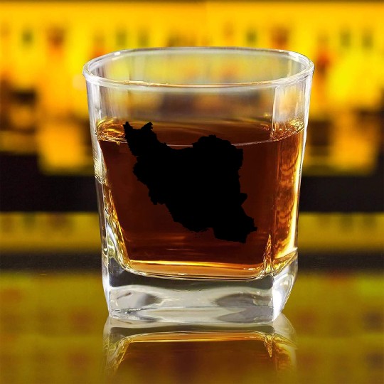 Iran map silhouette Square Whiskey Glasses