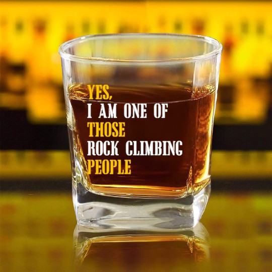 Rock climbing people Square Whiskey Glasses