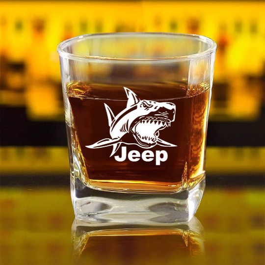 Jeep Great White Shark Square Whiskey Glasses