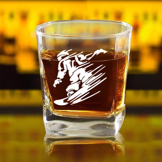 Snowboarders Snowboarding Snowboarders Snowboard Square Whiskey Glasses