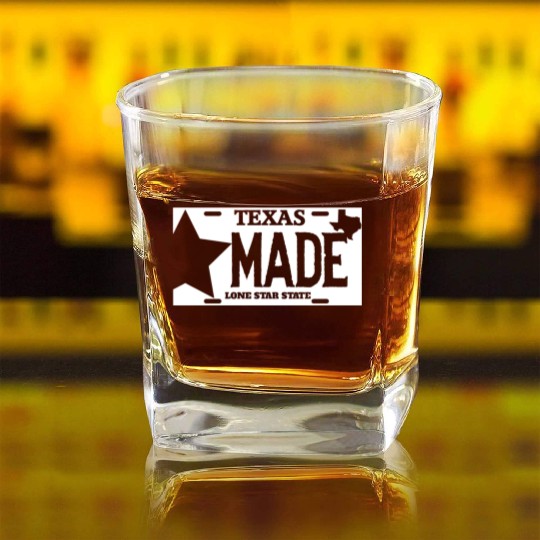 Texas - texas made lone star license plate Square Whiskey Glasses