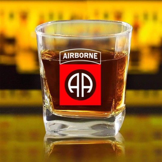 82ND AIRBORNE us army airborne ranger Square Whiskey Glasses