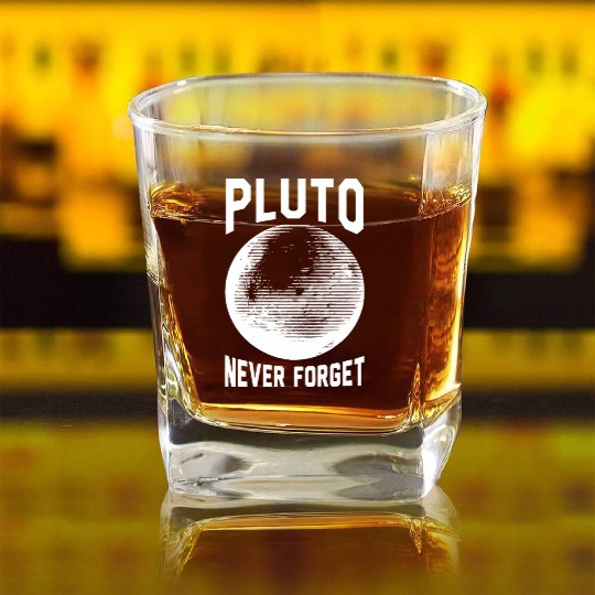 Pluto - pluto never forget Square Whiskey Glasses