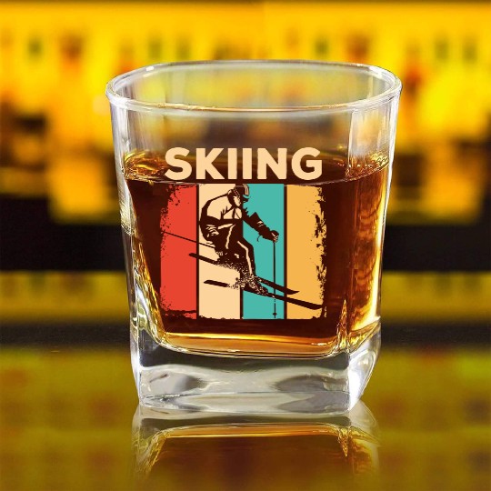 Ski Winter Square Whiskey Glasses