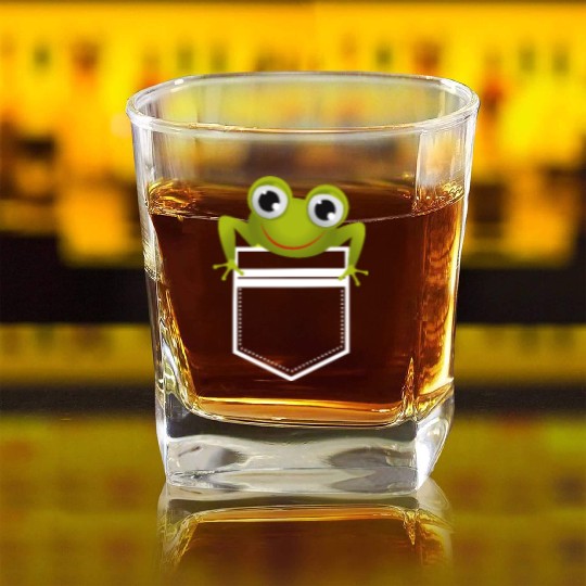 Cute Pocket Frog Toad Amphibian Animal Gift Square Whiskey Glasses