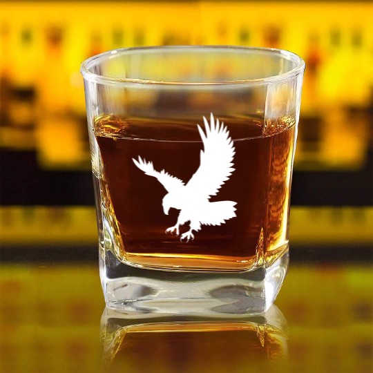 Eagle Catching Its Prey Square Whiskey Glasses