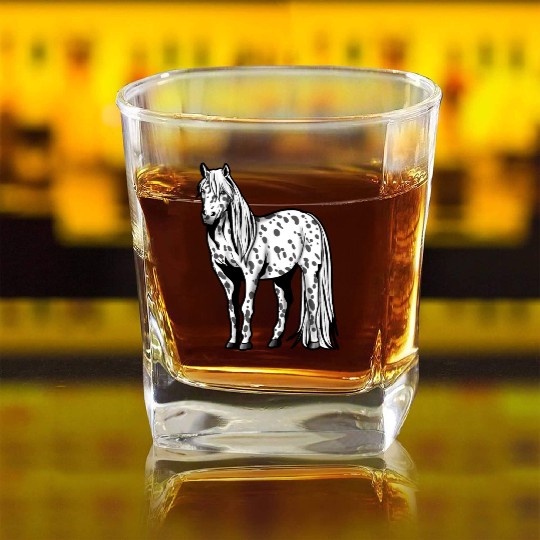 Appaloosa Horse Riding Present gift Pony Girl Square Whiskey Glasses