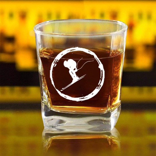 Ski Skier Skiing Ski Club Skies Square Whiskey Glasses