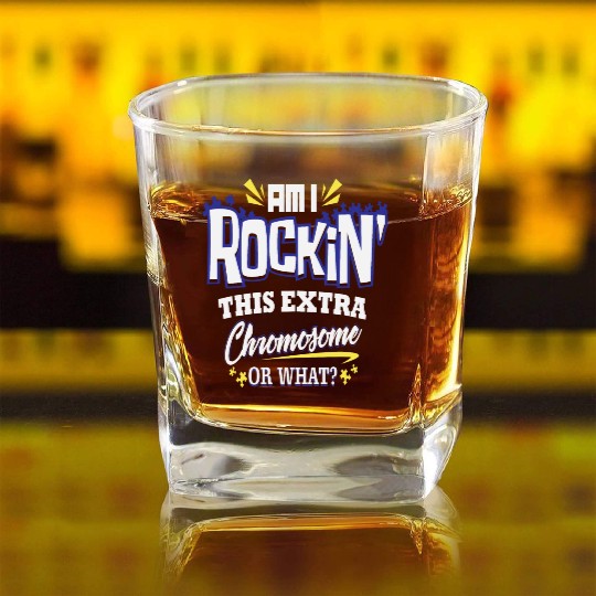Down Syndrome Awareness Support Trisomy 21 Gift Square Whiskey Glasses