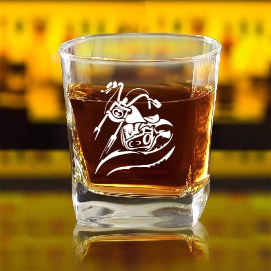 Motorcycle Chopper Cruiser Biker Mechanic Gift Square Whiskey Glasses