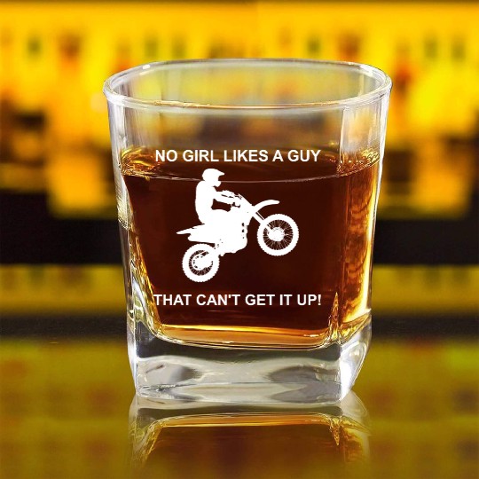 Wheelie girl - Biker, Motorcycle, Gift Motocross Square Whiskey Glasses