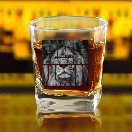 Yahweh (YHWH) Lion Square Whiskey Glasses