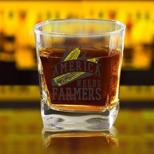 America Needs Farmers Square Whiskey Glasses